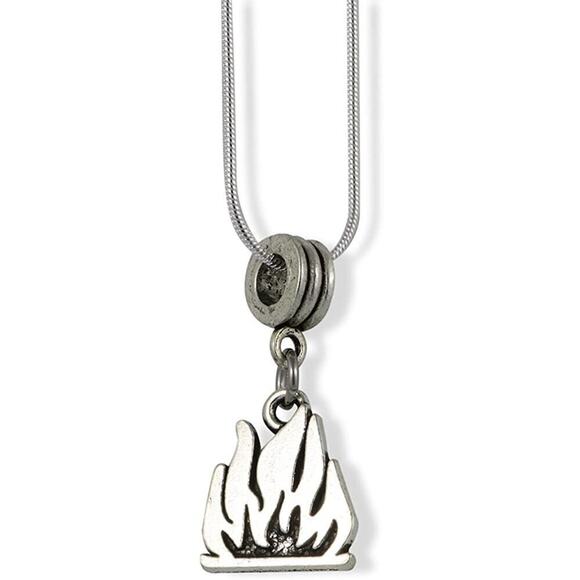 Fire Campfire Flames Charm Camping Camp Necklace Jewelry - Picture 1 of 4